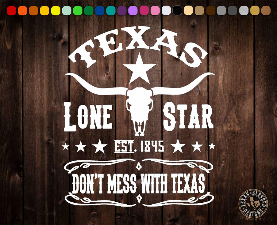 Texas Lone Star State Vinyl Decal