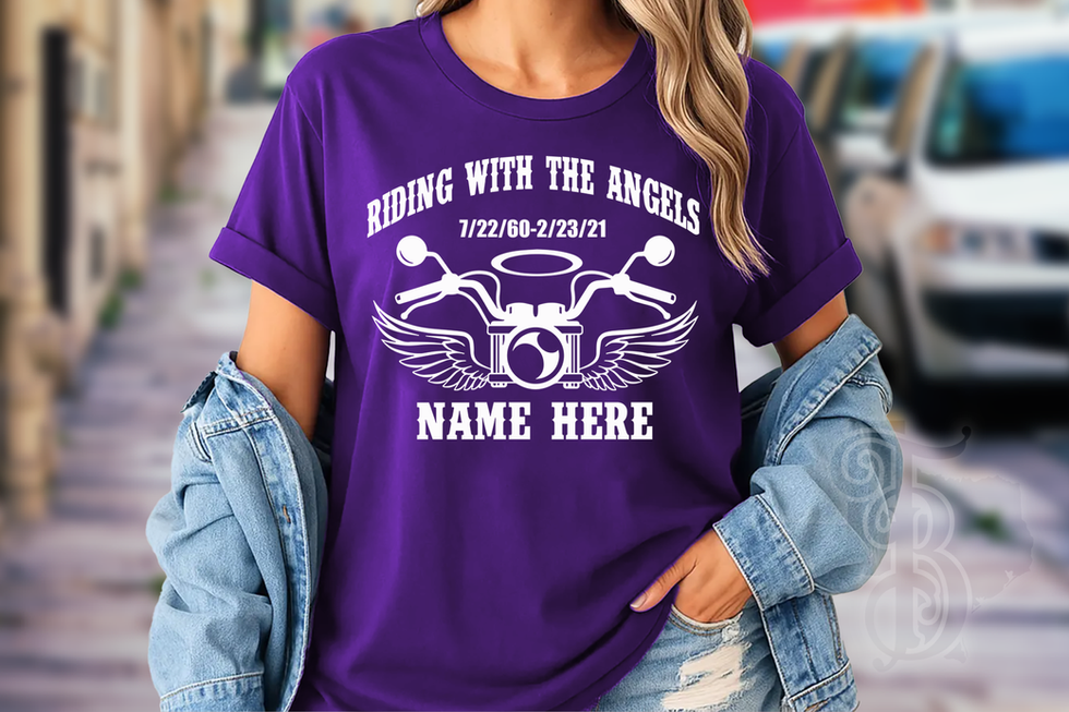 Riding With The Angels Motorcycle Memorial T-Shirt
