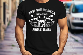 Riding With The Angels Motorcycle Memorial T-Shirt