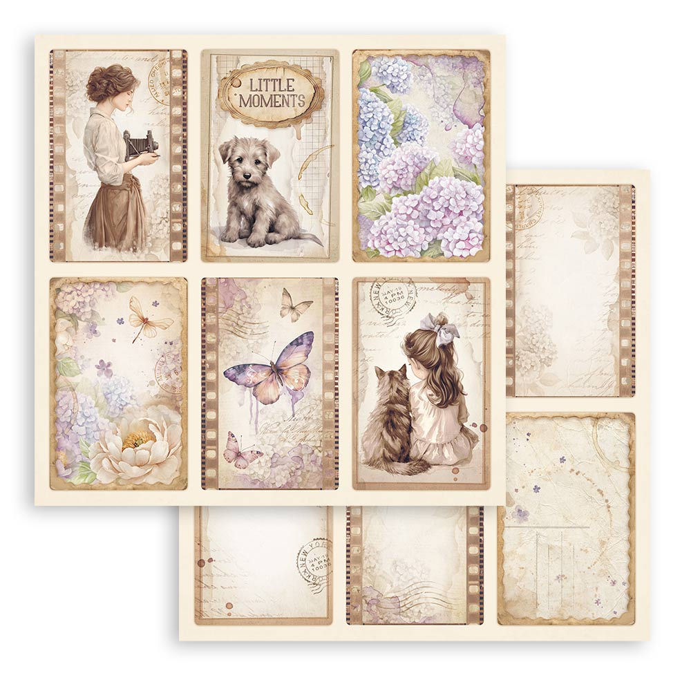 STAMPERIA HOJA SCRAPBOOKING DOBLE FAZ  QUIET DAYS 6 CARDS