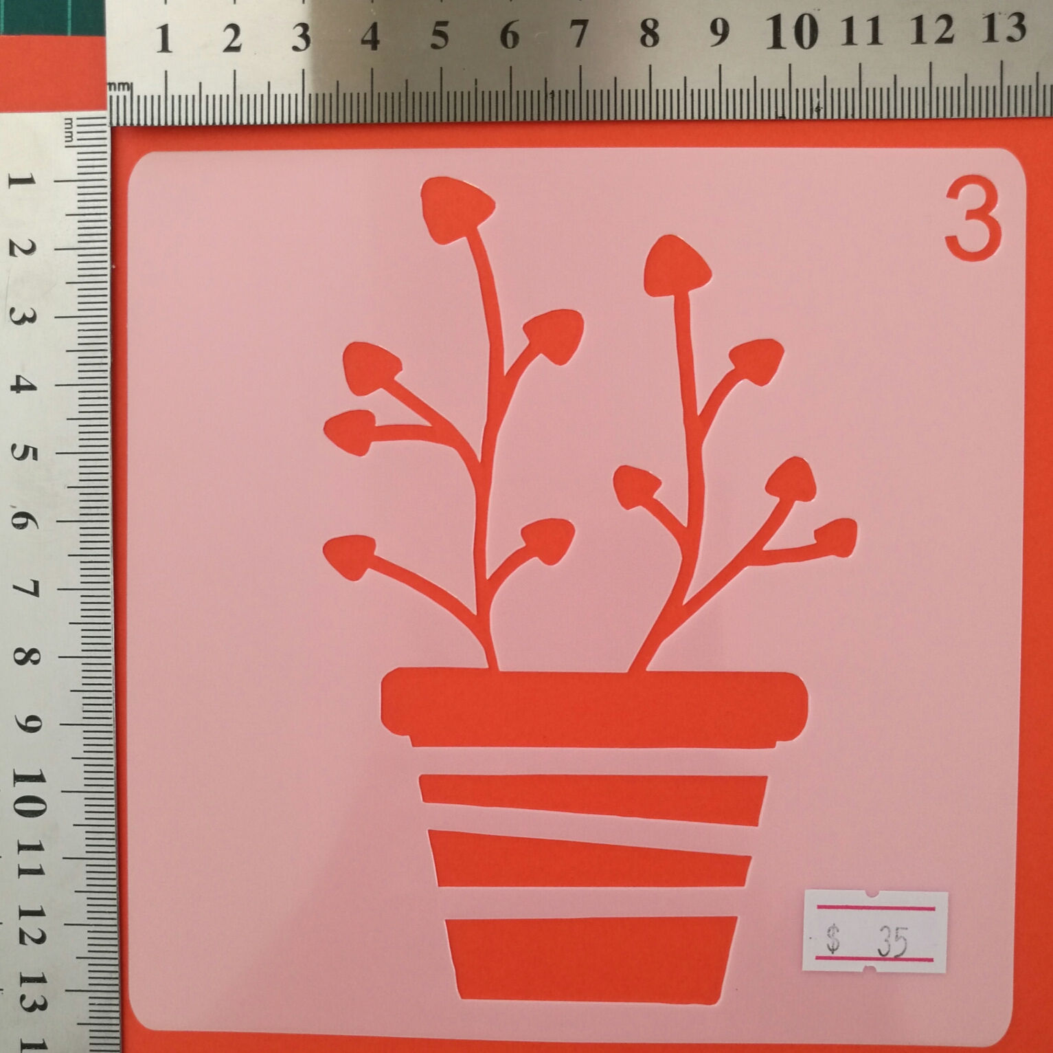 STENCIL MACETA 3 15CM X 15CM