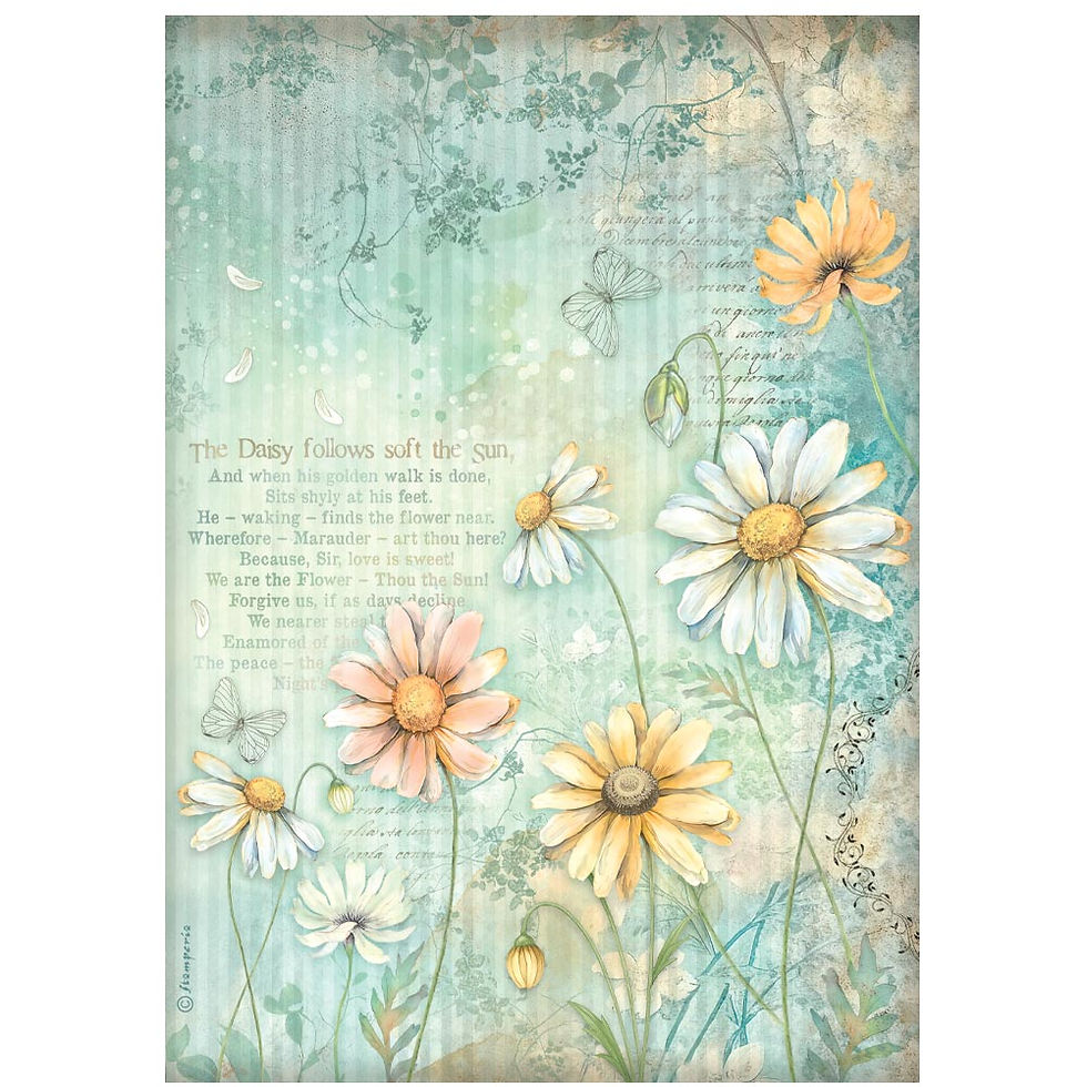 Miniatura: STAMPERIA SELECCION 6 PAPEL DE ARROZ A4  DAISY ART