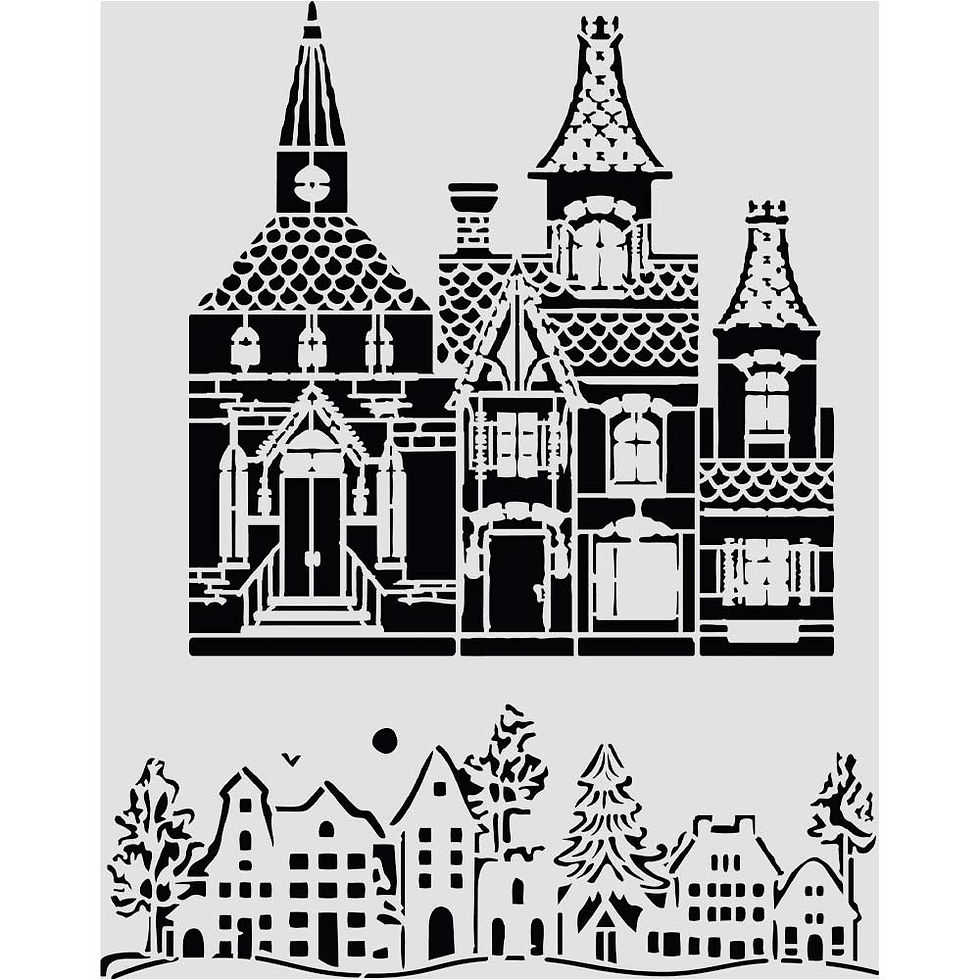 Miniatura: STAMPERIA STENCIL CM 20X25 CHRISTMAS CASETTA