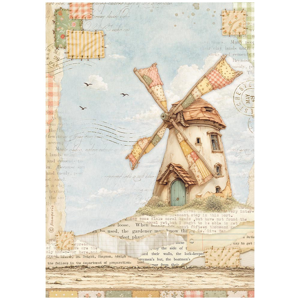 STAMPERIA PAPEL DE ARROZ A4 OUR COZY FAMILY MULINO