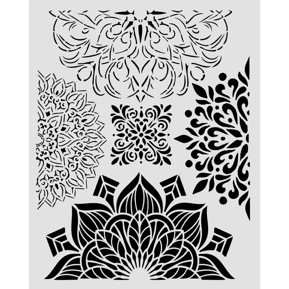 STAMPERIA STENCIL 20X25 - Gardens of Time half friezes