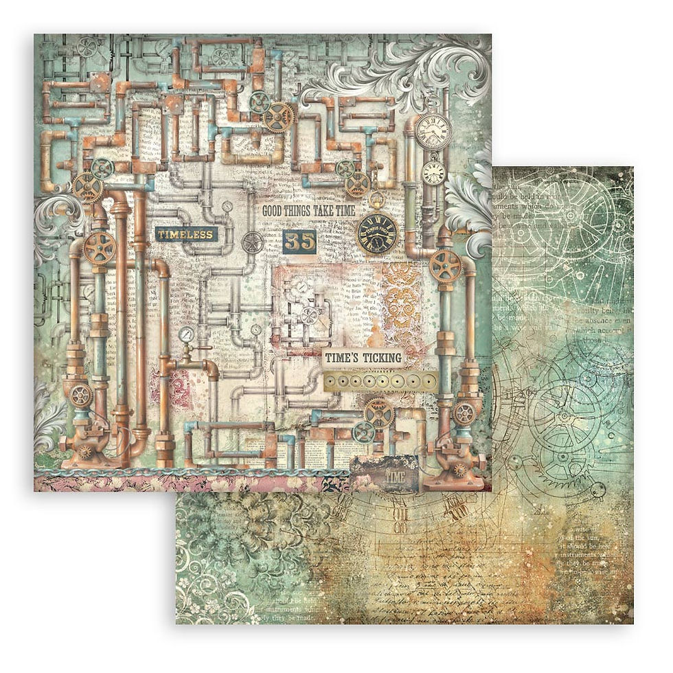 Miniatura: STAMPERIA PAD 10 HOJAS (8"X8") Backgrounds - Gardens of Time