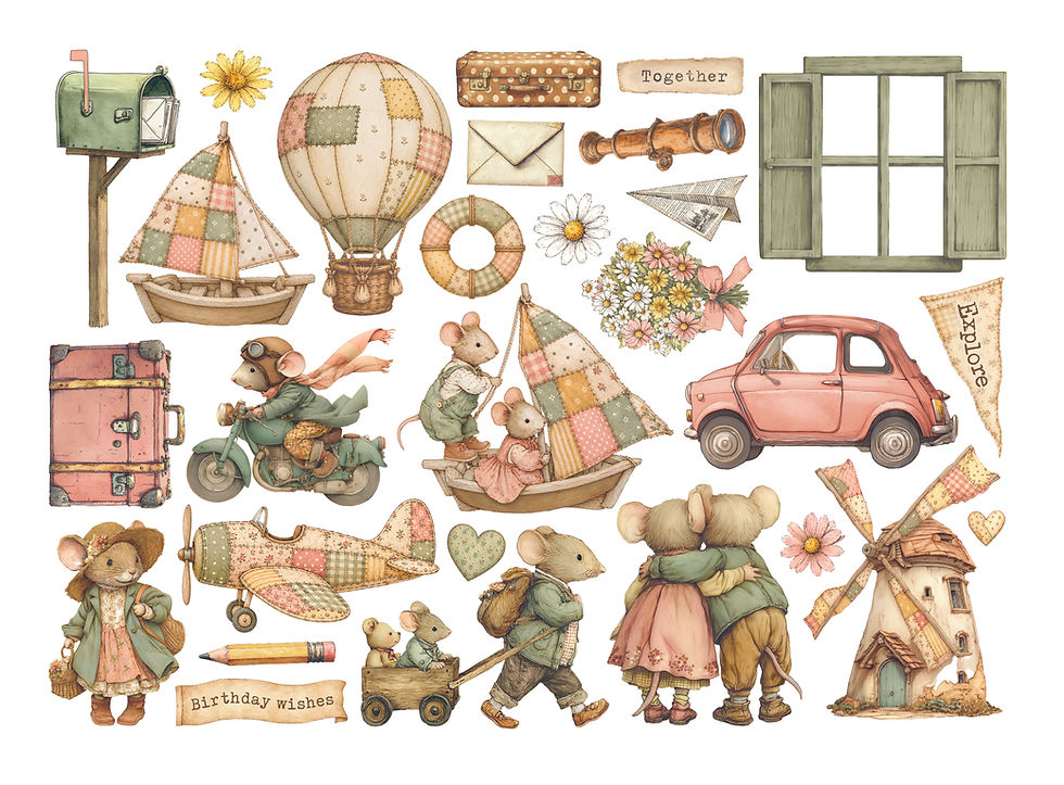 Miniatura: STAMPERIA EPHEMERA - COZY FAMILY
