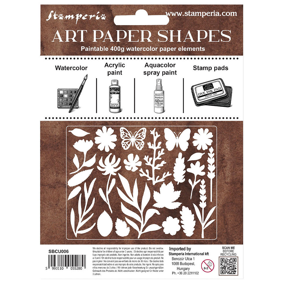 Miniatura: STAMPERIA ART PAPER SHAPES LASER CUT - FLOWERS AND POEMS