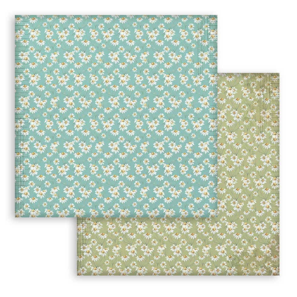 Miniatura: STAMPERIA BLOCK 10 HOJAS 30,5X30,5 12X12  DOBLE FAZ BACKGROUNDS DAISY ART