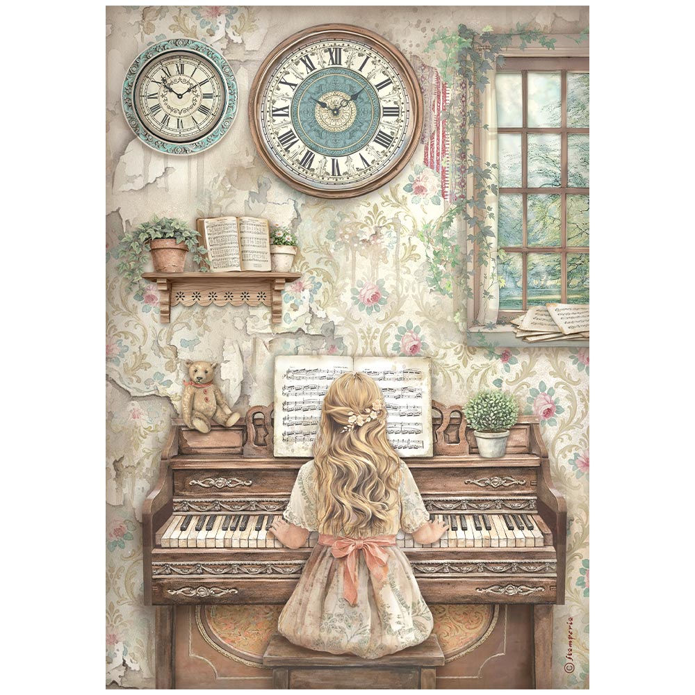 STAMPERIA PAPEL DE ARROZ A4 - Symphony piano