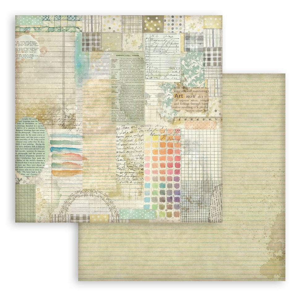 Miniatura: STAMPERIA BLOCK 10 HOJAS 30,5X30,5 12X12  DOBLE FAZ BACKGROUNDS DAISY ART