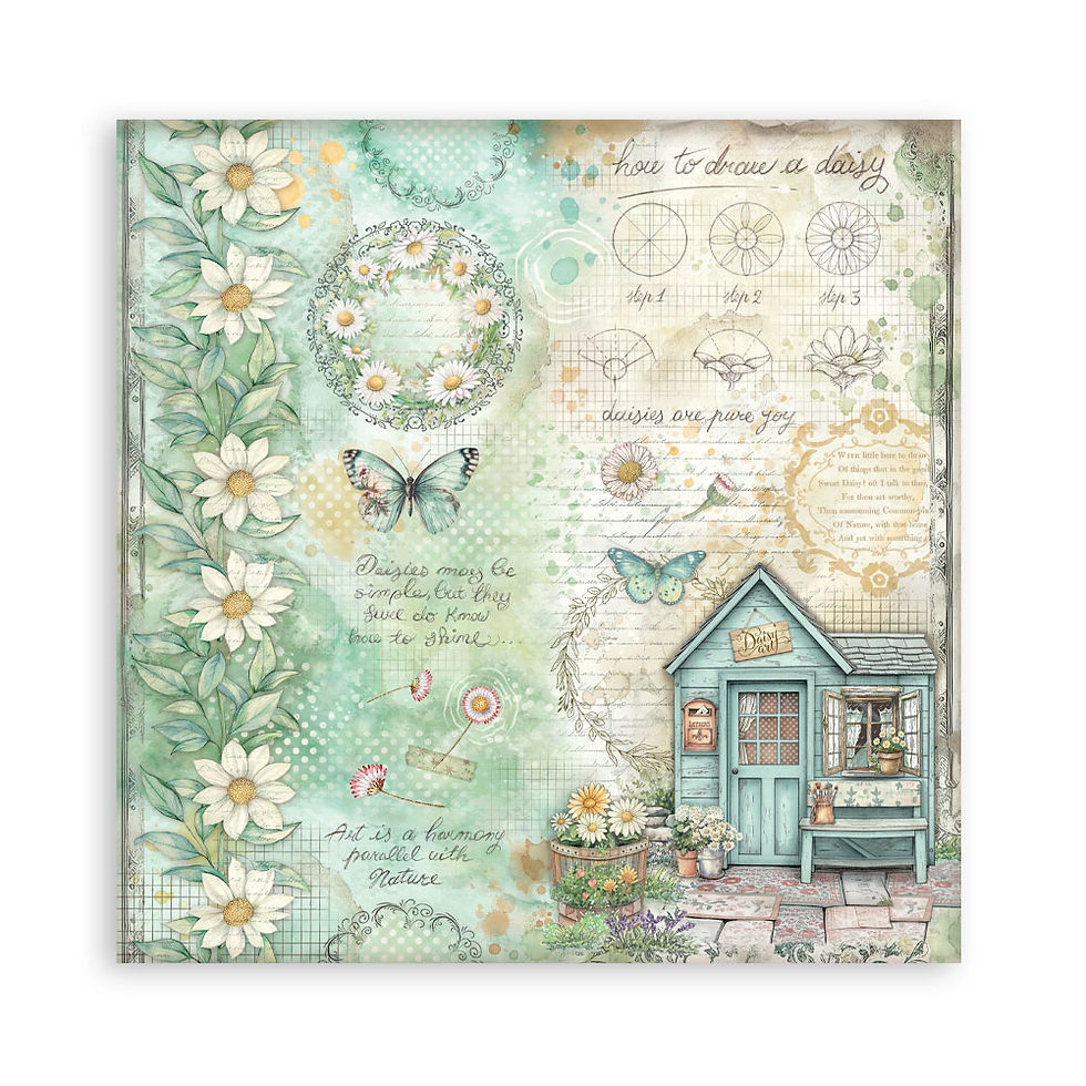 Miniatura: STAMPERIA BLOCK 22 HOJAS 30,5X30,5 12X12  SIMPLE FAZ  DAISY ART
