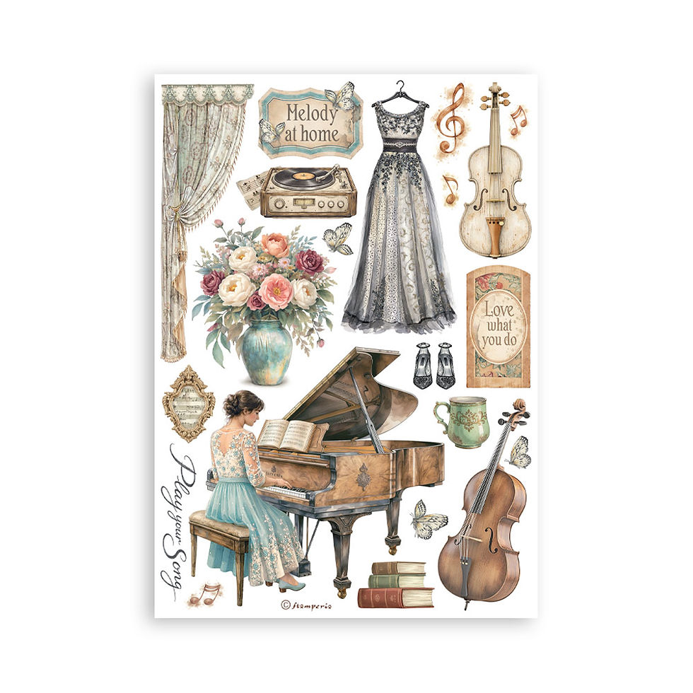 Miniatura: STAMPERIA Washi pad  A5 8 hojas - Symphony