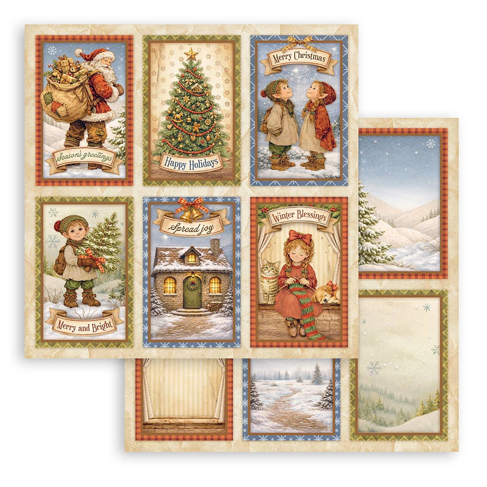Miniatura: STAMPERIA BLOCK 10 HOJAS 20,3X20,3 8X8  DOBLE FAZ SILENT NIGHT