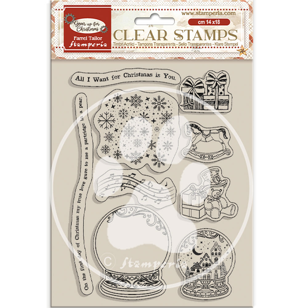 STAMPERIA SELLO CM 14X18 - GEAR UP FOR CHRISTMAS SNOWGLOBES