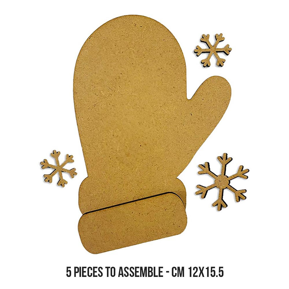 Miniatura: STAMPERIA MADERA PARA DECORAR: GUANTI E FIOCCHI DI NEVE