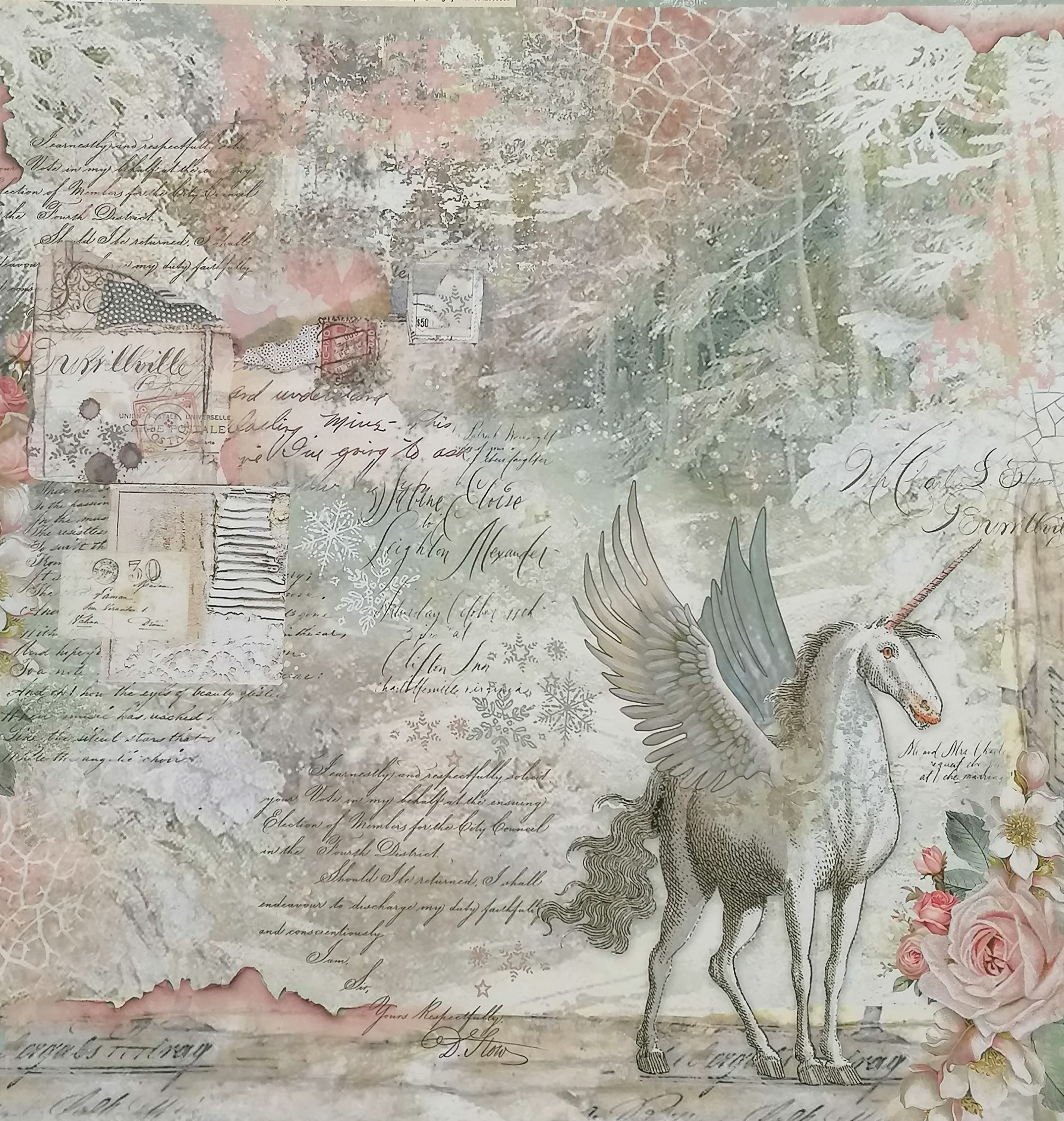 STAMPERIA PAPELES SUELTOS UNICORNIO
