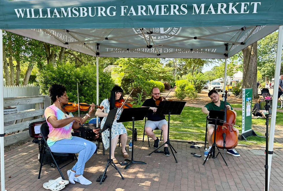 String Quartet plays in downtown Williamsburg.
