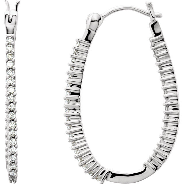1/2 CTW Diamond Inside/Outside Hoop Ear