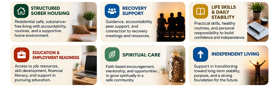 Eden Outreach sober living and recovery support pathway in Dallas, Texas, featuring struct