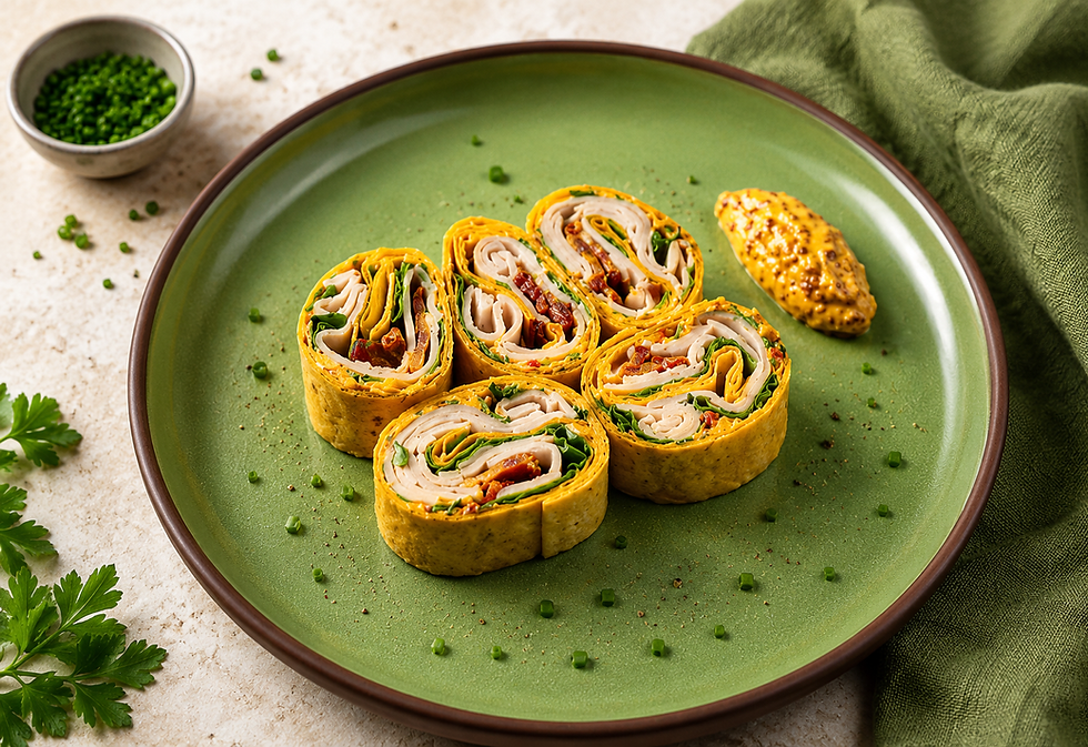 Pimento, Turkey, & Bacon Pinwheels