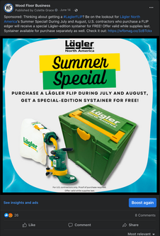 A screen shot of the Lagler Summer Special sponsored Facebook post.