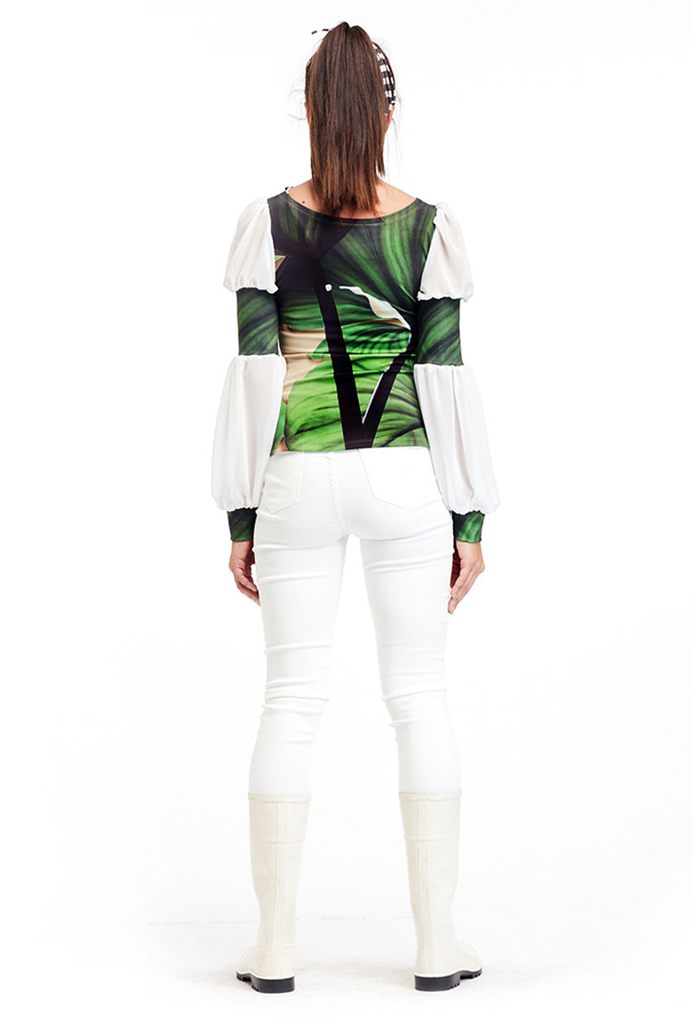 Thumbnail: Green Blouse Back View