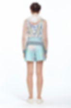 Thumbnail: Blue mid-thigh length Shorts Back View
