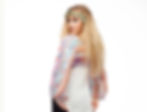 Scoop neck crop top that sits above waist. Back View