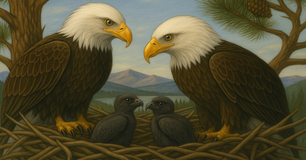 jackie and shadow bald eagles with chicks sunny and gizmo