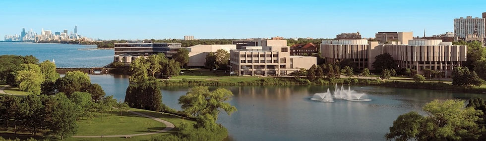 northwestern university campus bridge landscape photo