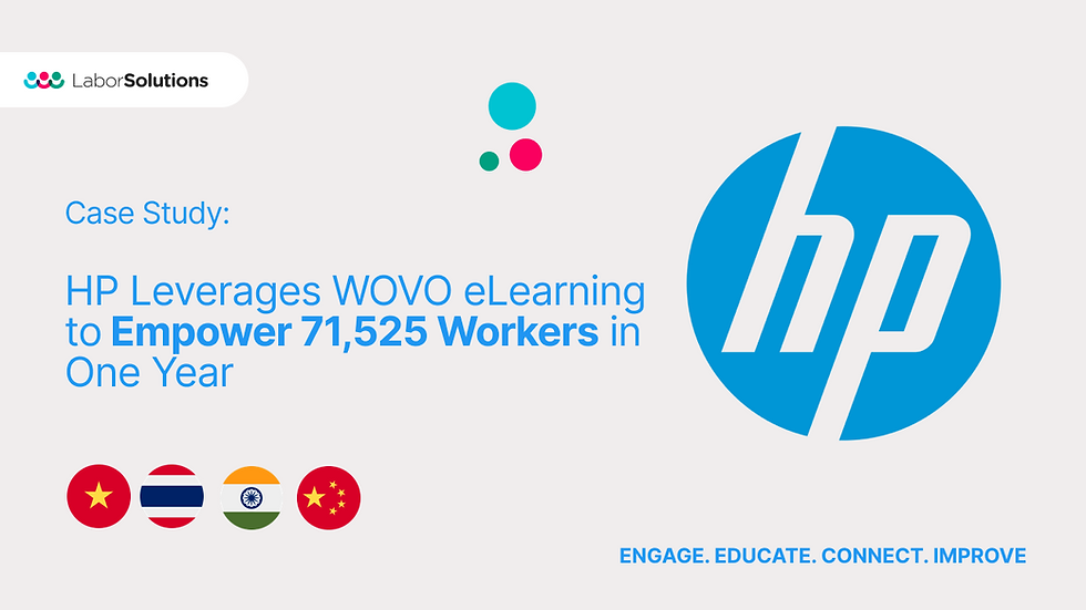HP Partners with Labor Solutions to Train 71,525 Workers in Year One