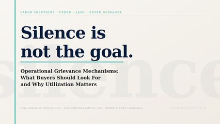 Operational grievance mechanism for supply chain workers: why high utilization signals trust, how buyers should interpret grievance data, and the difference between operational mechanisms and third-party helplines under CSDDD and LkSG — Labor Solutions