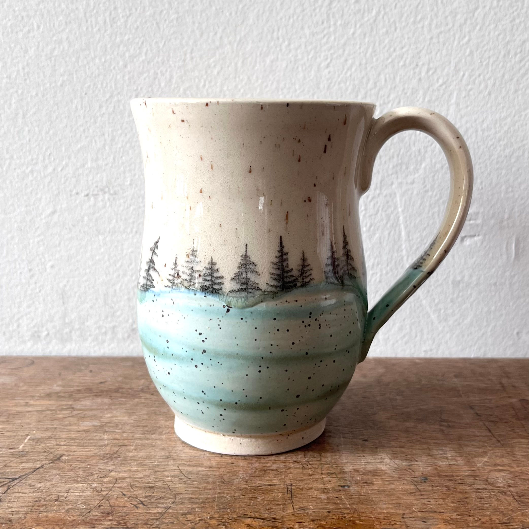 Clear Skies Landscape Mug (Art Deco Green)