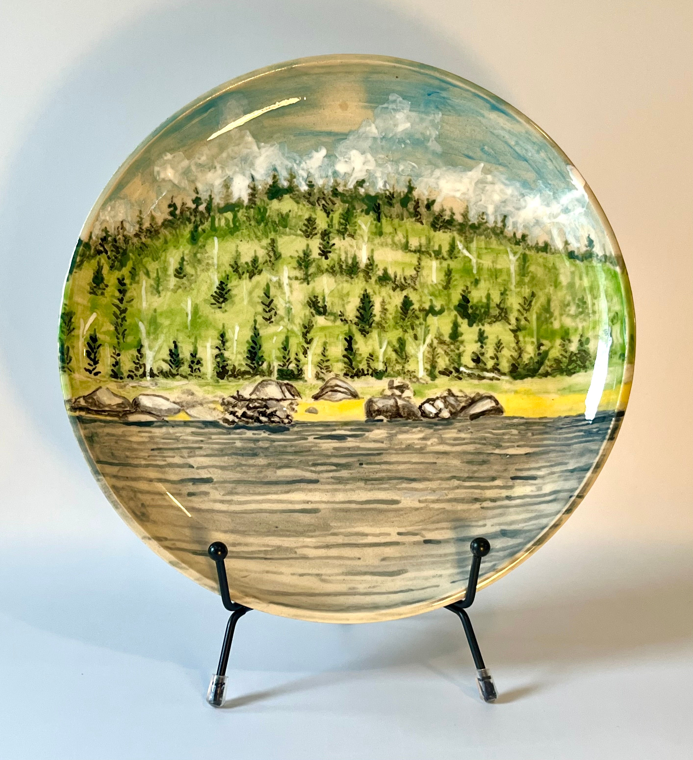 Hand Painted View of Islands Park Plate