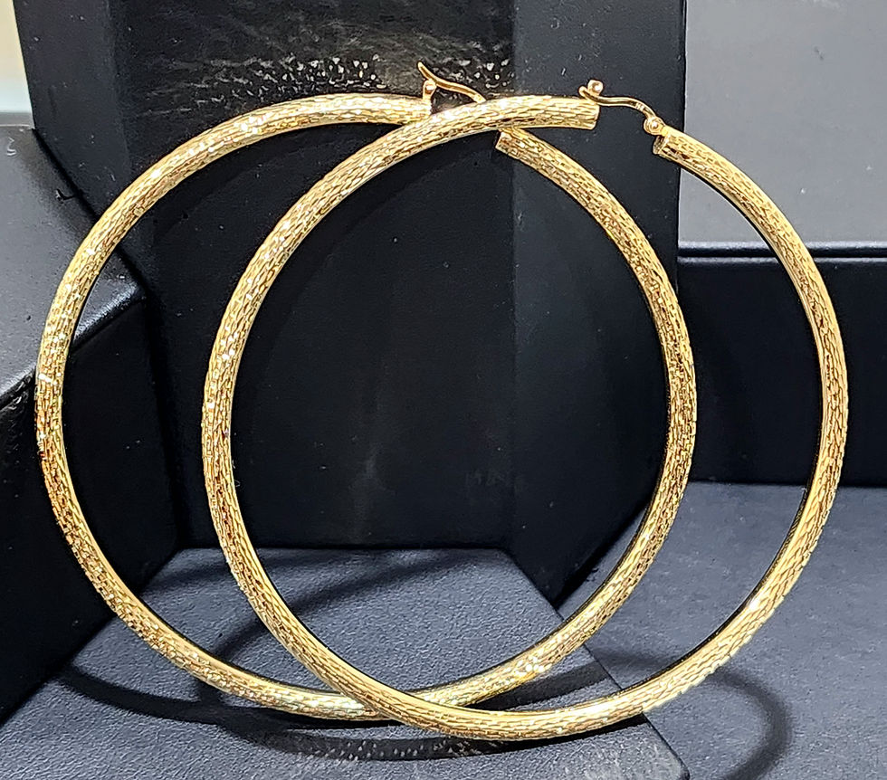 14K Diamond Cut Hoops