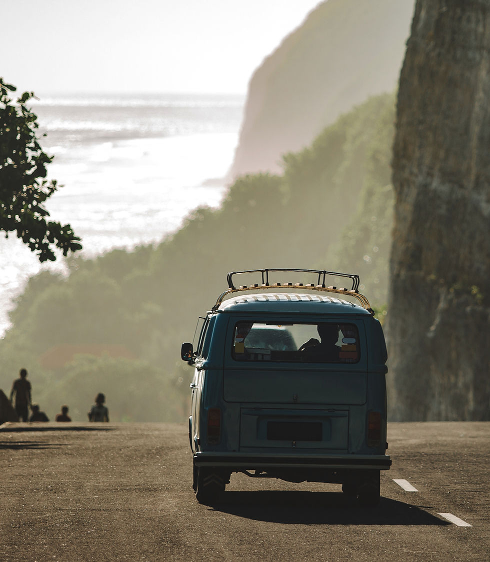 Bus heading to the beach
