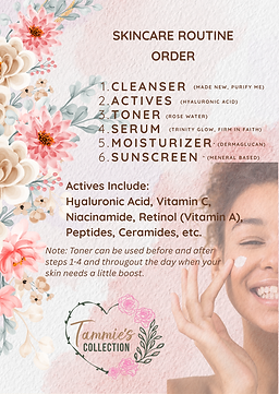 Biblical skincare routine graphic with flowers
