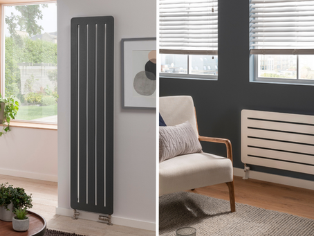 A vertical and horizontal radiator shown side-by-side
