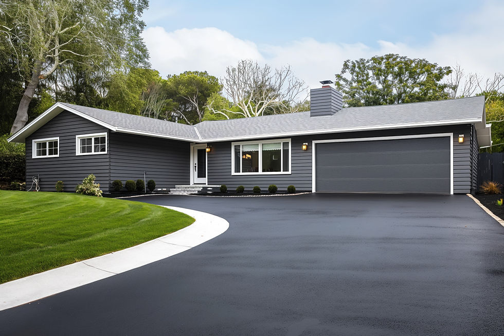 gray-suburban-house-with-white-asphalt-driveway-twostory-residence-with-garage-door-chimne