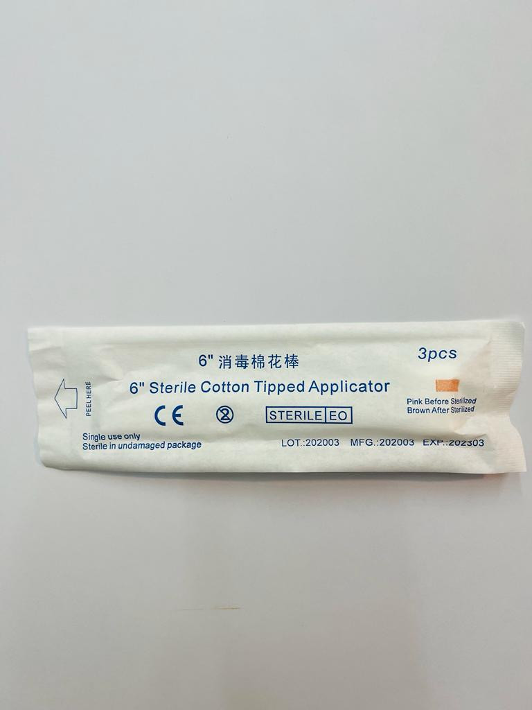 6"無菌大頭棉花棒枝(菌無) 3'Sx25包/1盒