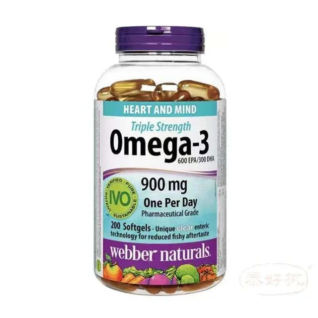 Webber Naturals -三倍強效 Omega-3 (900 毫克 EPA / DHA) 魚油 200 粒軟膠囊