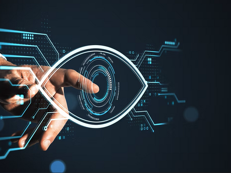 finger interacting with digital vision eye