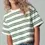 Thumbnail: Vintage Washed Striped Cotton Crop Tee
