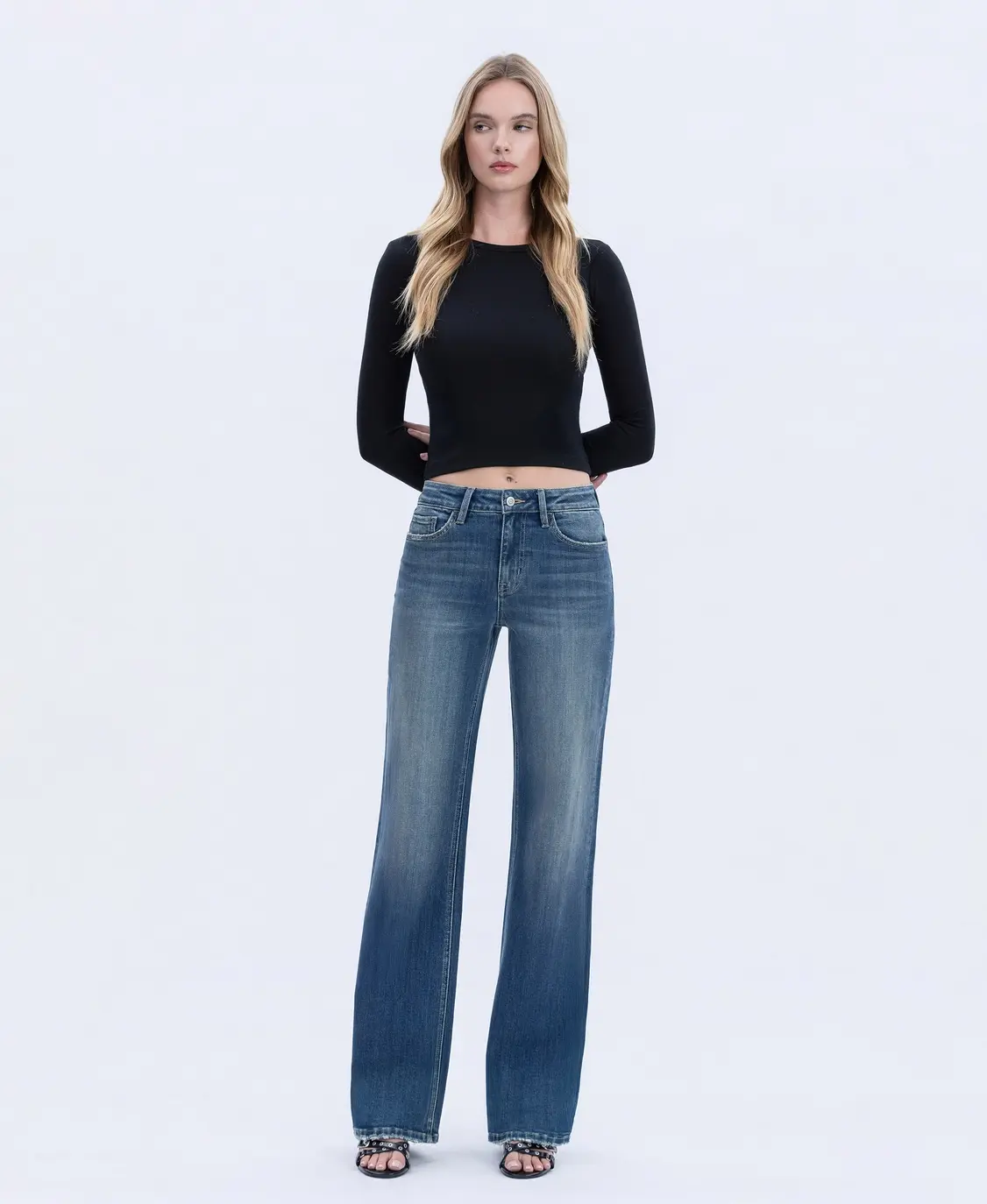 Flying Monkey High Rise Full Length Vintage Flare Jeans