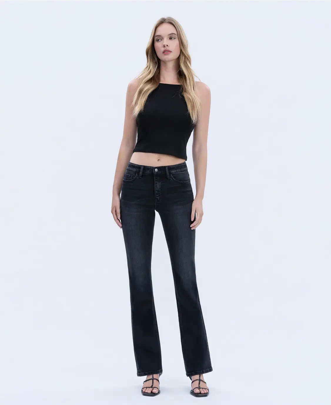 Flying Monkey Black High Rise Full Length Slim Bootcut Jeans