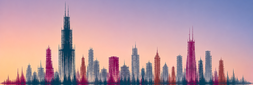 Chicago skyline in sound waves
