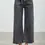 Thumbnail: High Rise Wide Leg Washed Black Denim Crop
