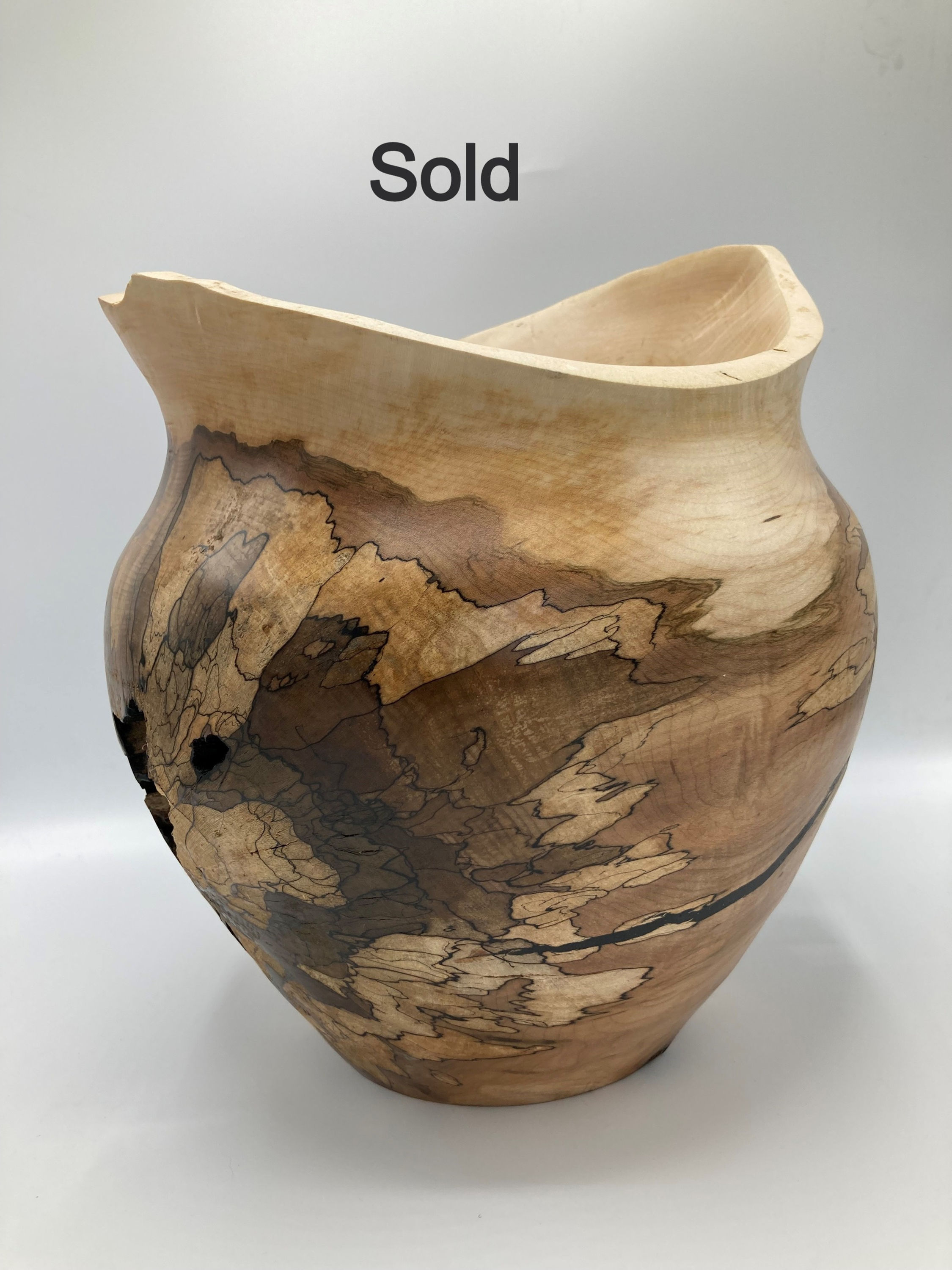 Sold - Spalted Natural Edge Hard Maple Vase