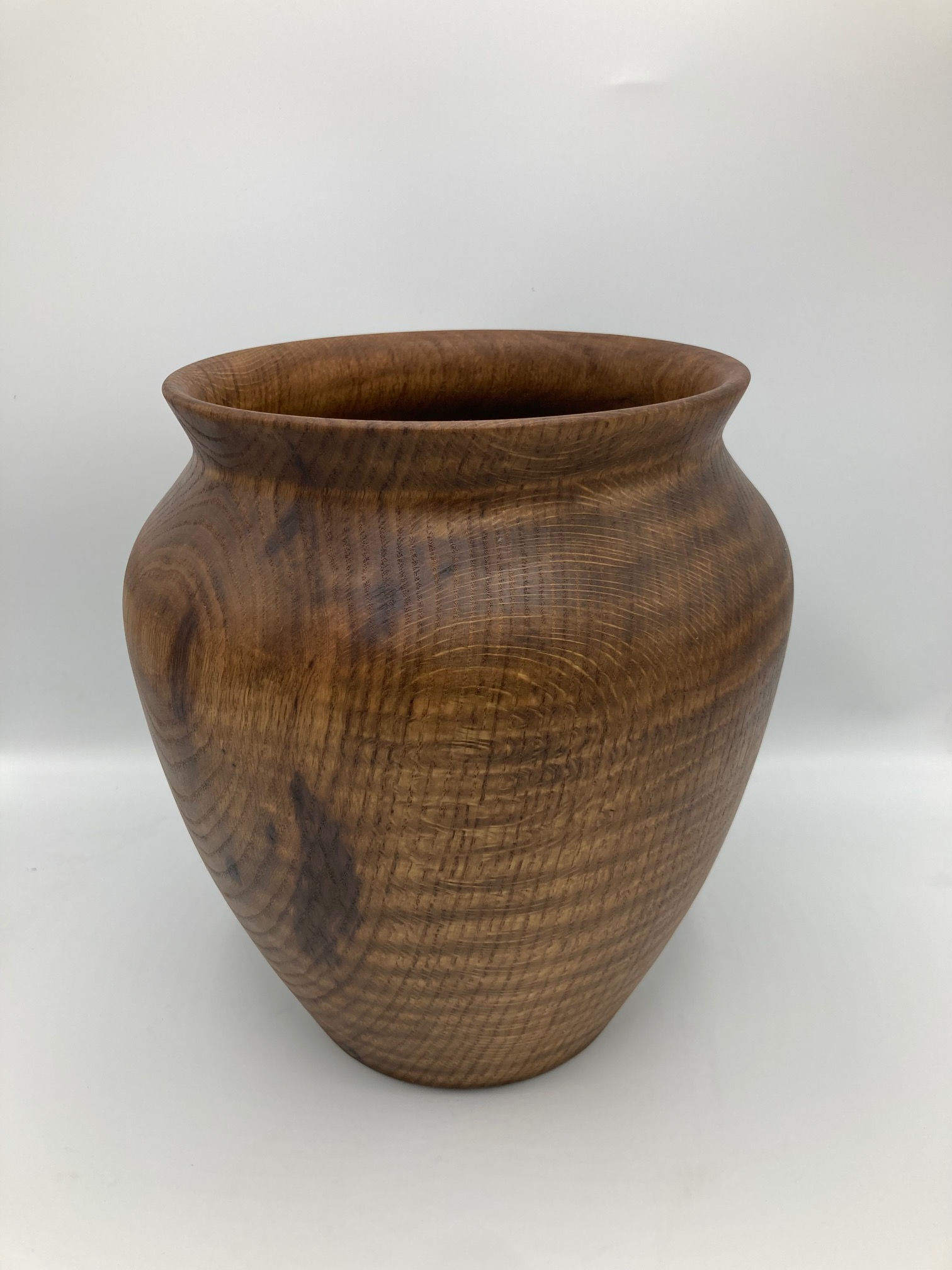 Donated - Large Fumed Curly Red Oak Vase